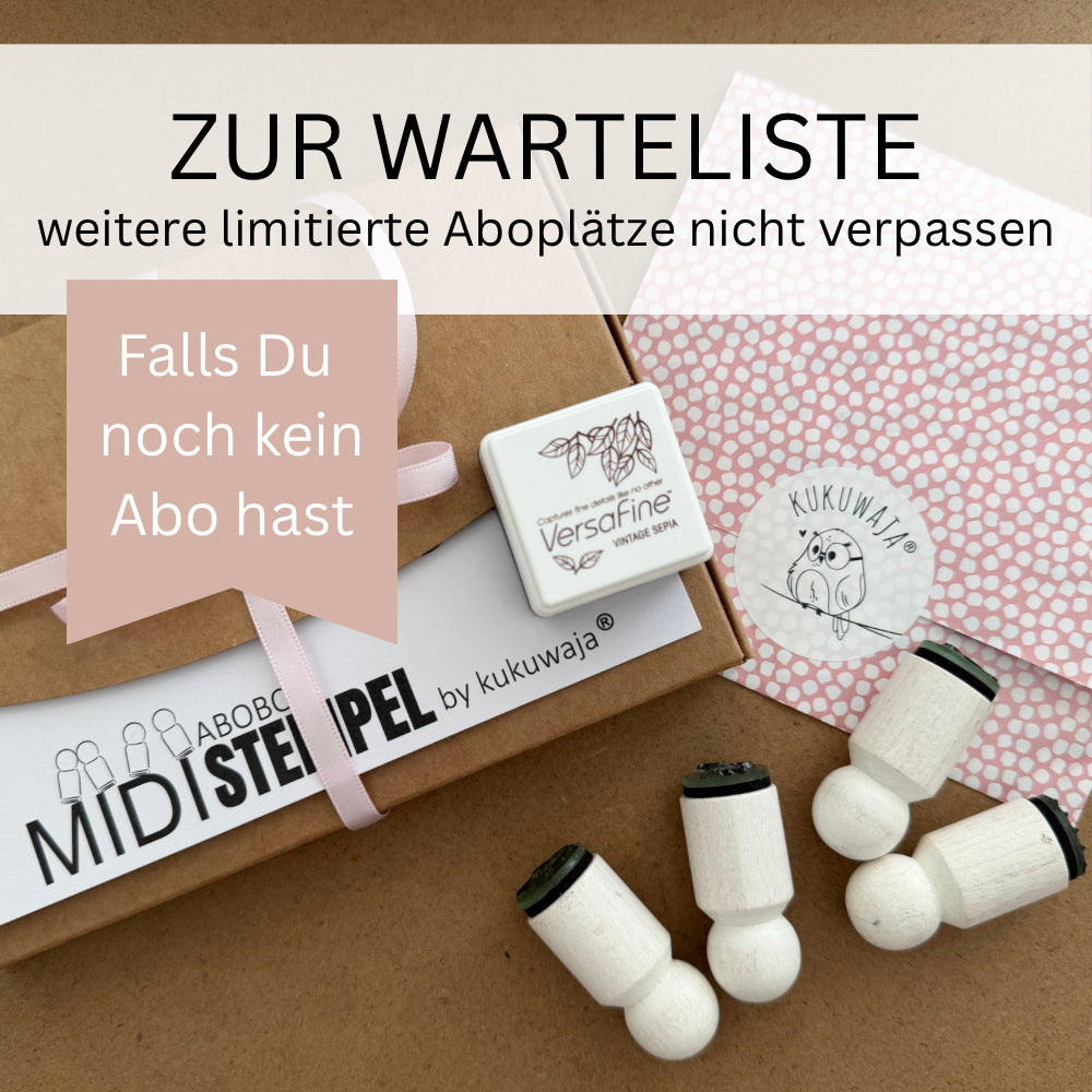 kukuwaja 4er MIDI STEMPELSET ABOBOX mit Stempelkissen monatlich
