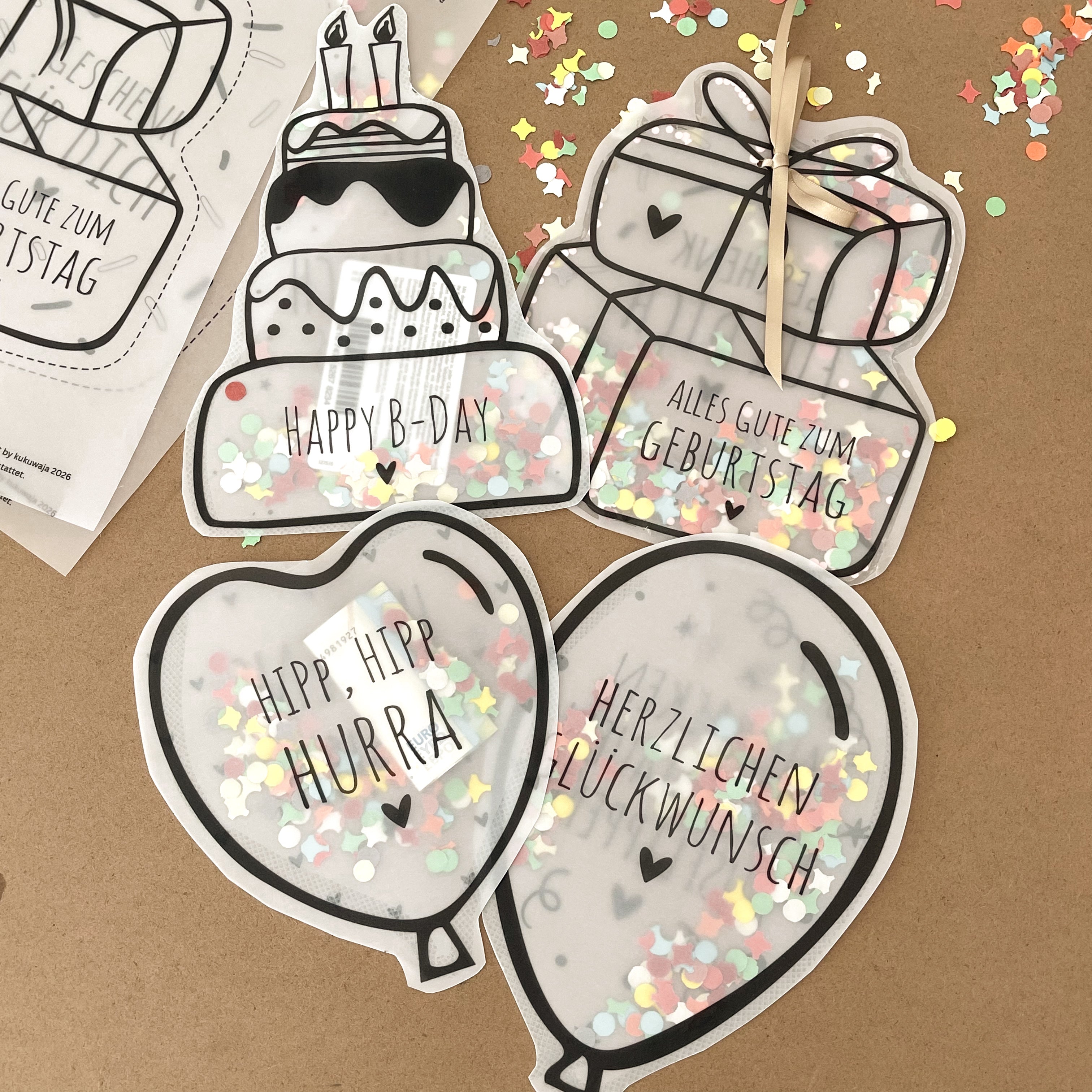 Druckvorlage Bastelvorlage Geburtstag SK-01