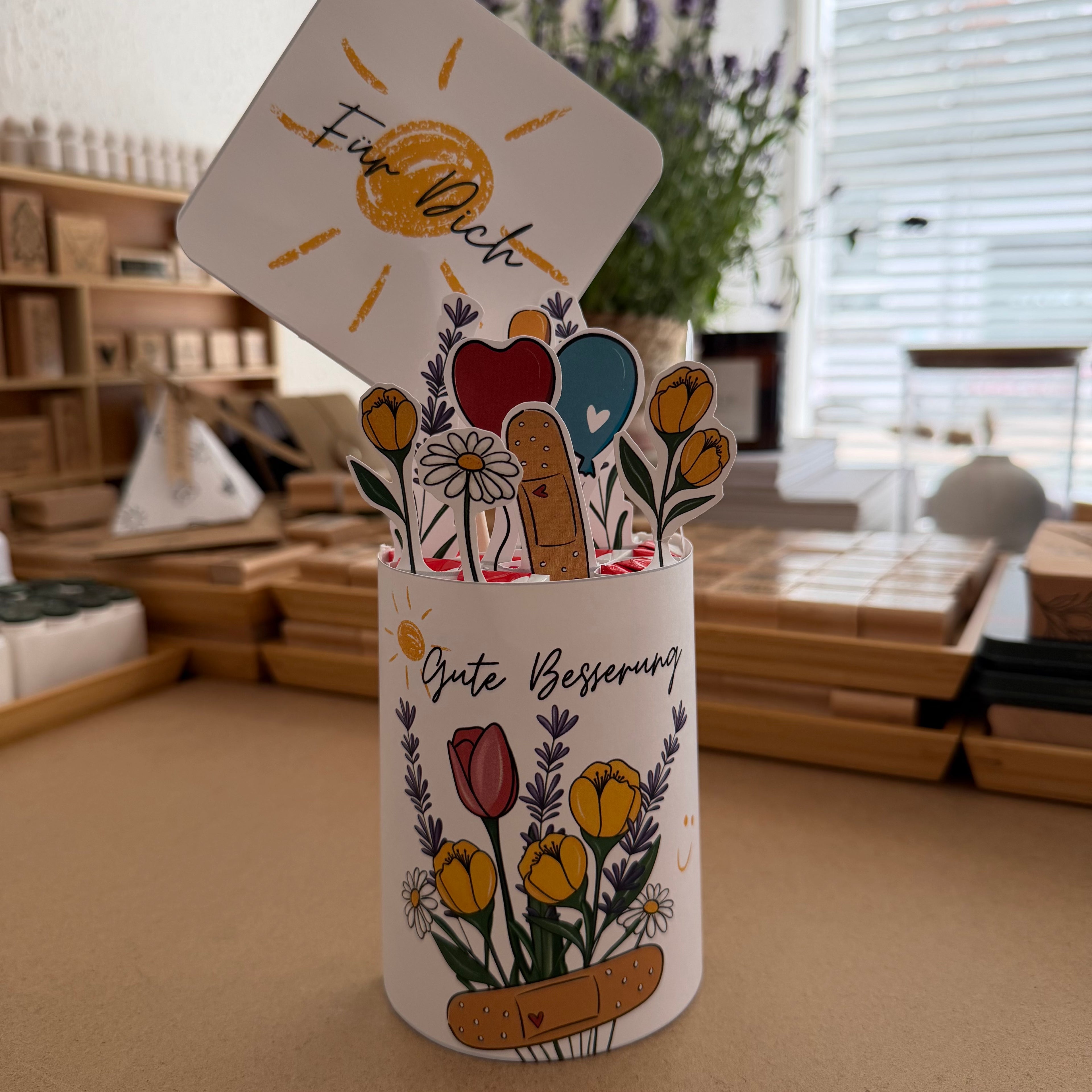 Druckvorlage Bastelvorlage Banderole Schokolade Gute Besserung DB-04