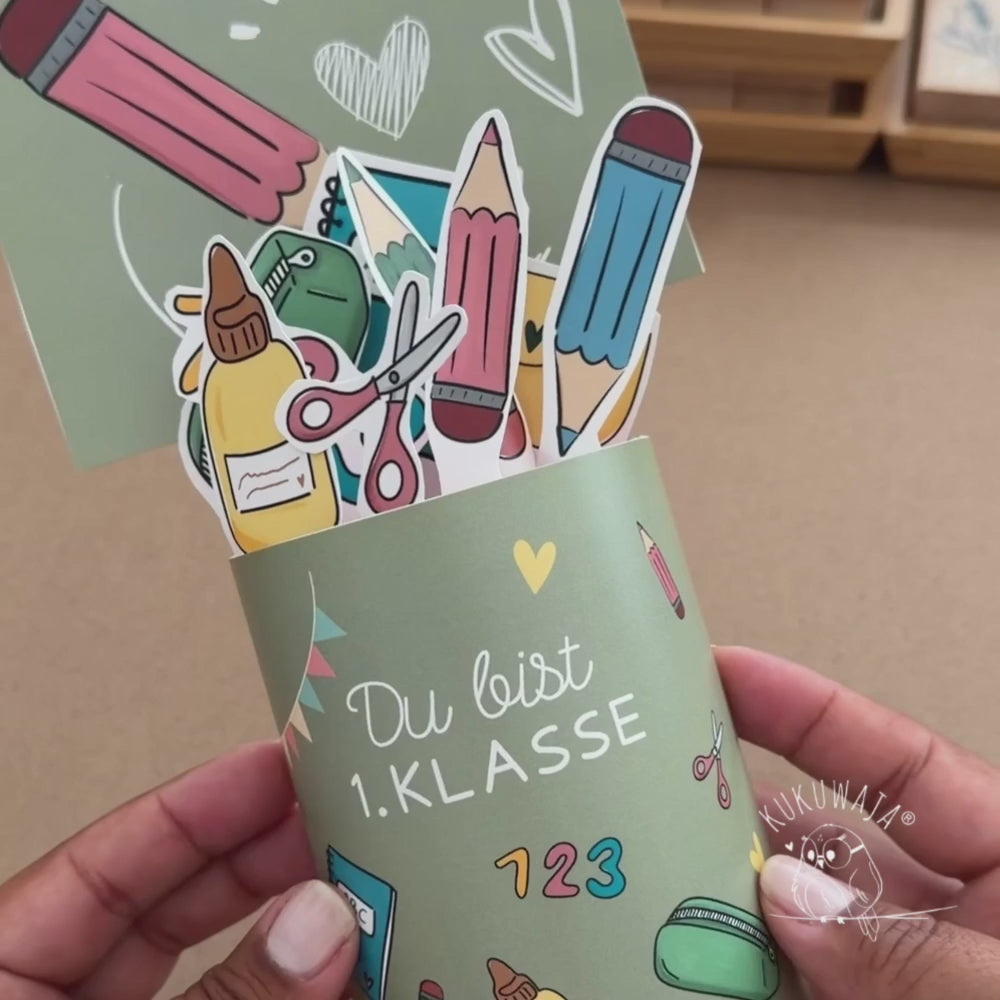 Druckvorlage Bastelvorlage Banderole Schokolade Einschulung DB-01