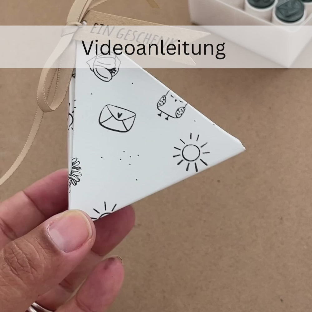Druckvorlage Bastelvorlage Dreiecksschachtel SCH-01
