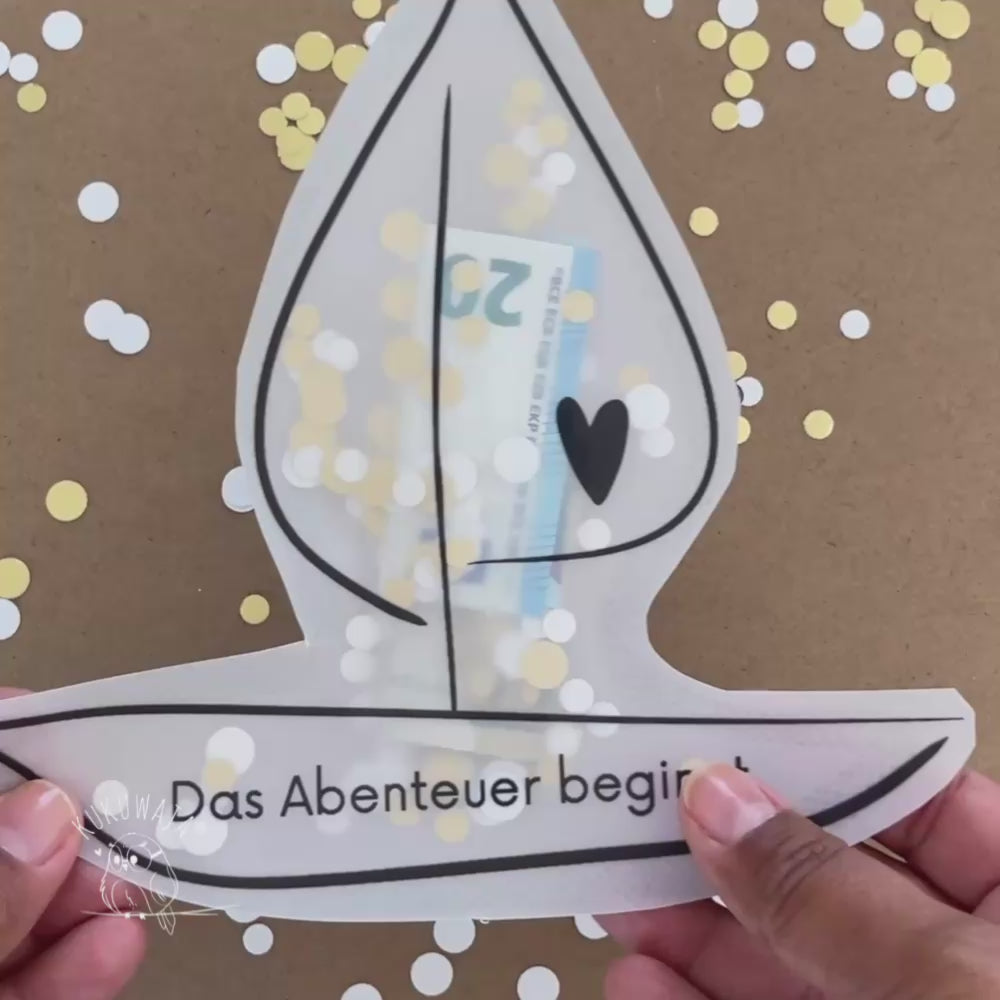 Druckvorlage Schüttelkarte Geldgeschenk Hochzeit SK-02