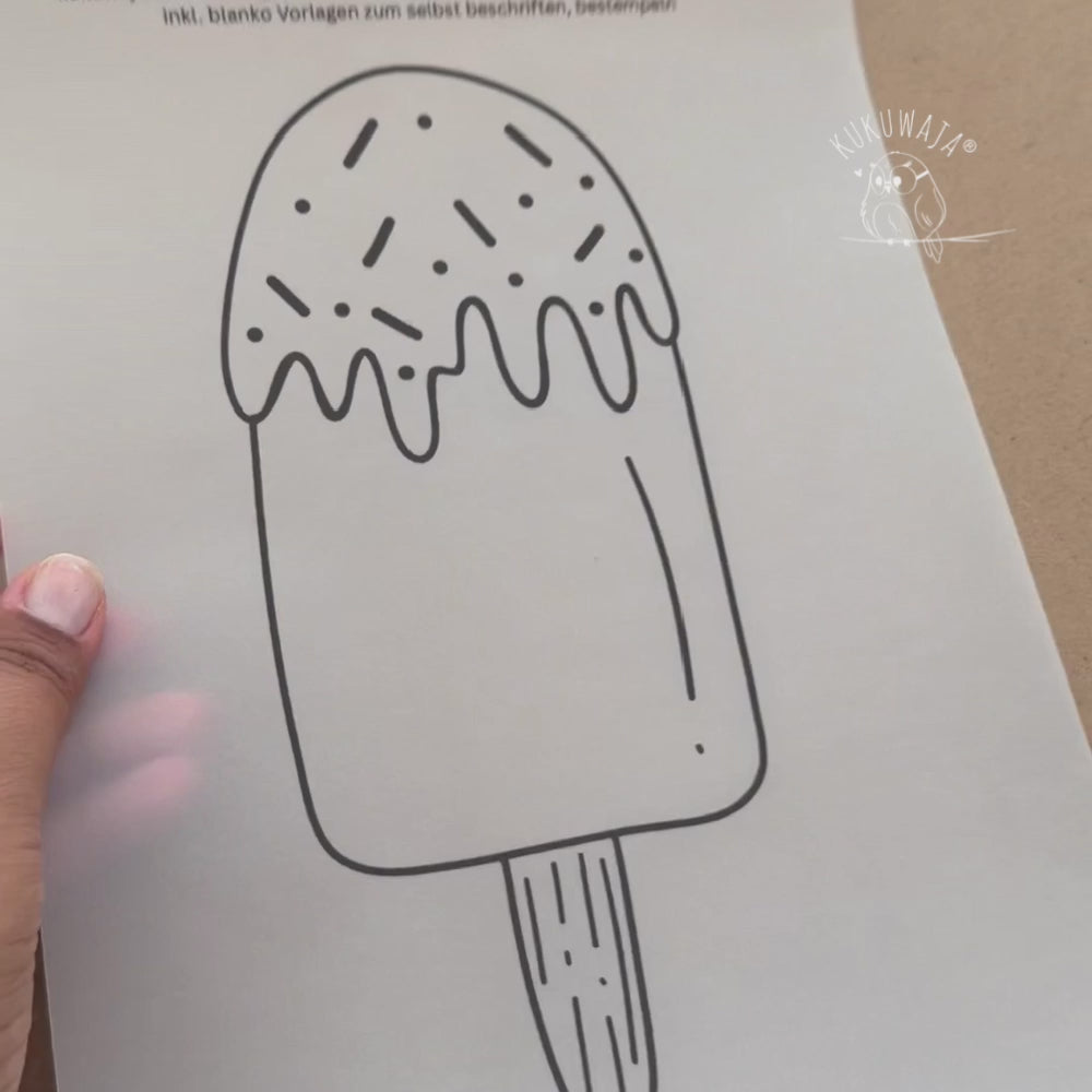 Druckvorlage Schüttelkarte Geldgeschenk Eis inkl. blanko Vorlagen SK-04
