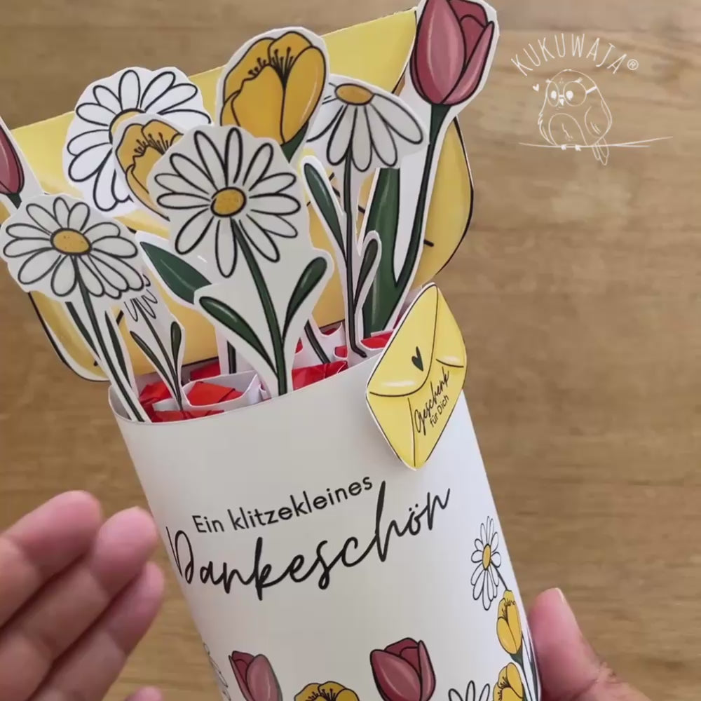 Druckvorlage Bastelvorlage Banderole Schokolade Danke DB-02